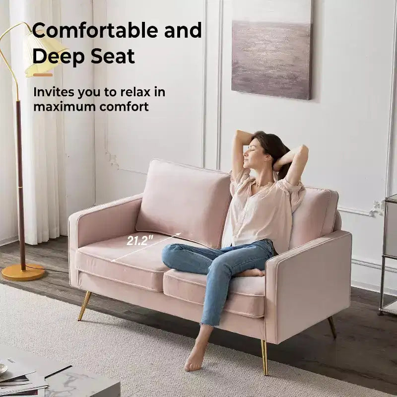 VINGLI 56 Modern Loveseat,Small Sofa Couch Deep Seat for Living Room,2-Seater Loveseat Sofa