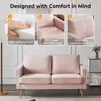 VINGLI 56 Modern Loveseat,Small Sofa Couch Deep Seat for Living Room,2-Seater Loveseat Sofa