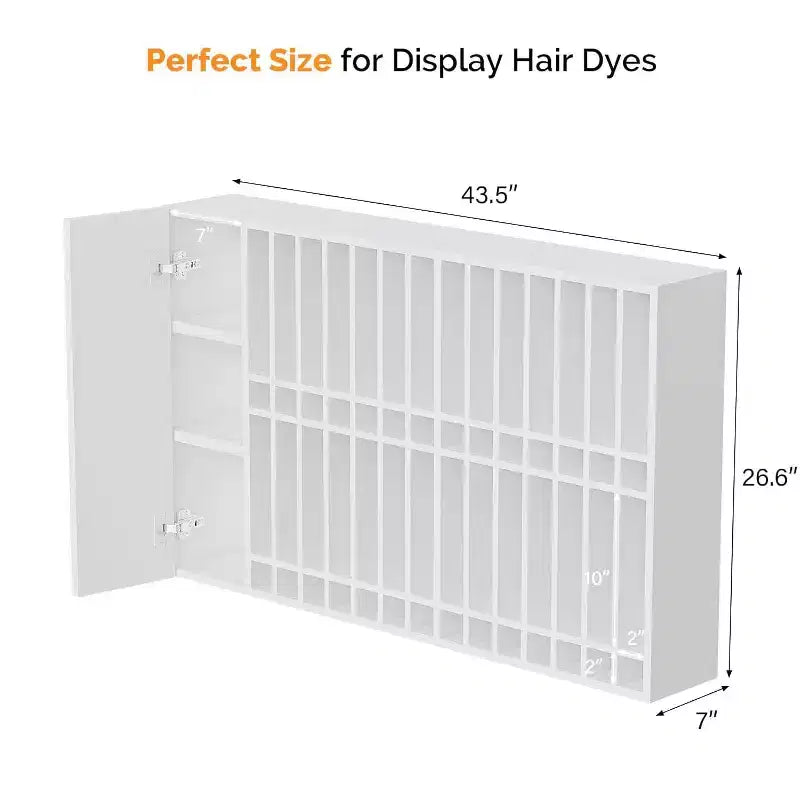 Hair Color Organizer Rack, Wall Mounted Adjustable Salon Storage Cabinet, Black