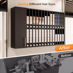 Hair Color Organizer Rack, Wall Mounted Adjustable Salon Storage Cabinet, Black