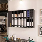 Hair Color Organizer Rack, Wall Mounted Adjustable Salon Storage Cabinet, Black