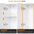 Hair Color Organizer Rack, Wall-Mounted Adjustable Shelves Salon Cabinet, White