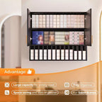Hair Color Organizer Rack, Wall-Mounted Adjustable Shelves Salon Cabinet, White