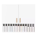 Hair Color Organizer Rack, Wall-Mounted Adjustable Shelves Salon Cabinet, White