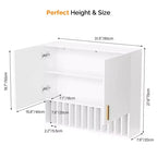 Hair Color Organizer Rack, Wall-Mounted Adjustable Shelves Salon Cabinet, White