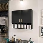 Hair Color Organizer Rack, Wall-Mounted Adjustable Shelves Salon Cabinet, White