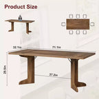 CuisinSmart 71 Dining Table for 6 to 8 People, Modern Dinner Table with Unique Wooden Legs, Rectangle Dining Table