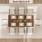 CuisinSmart 71 Dining Table for 6 to 8 People, Modern Dinner Table with Unique Wooden Legs, Rectangle Dining Table