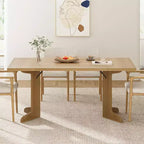 CuisinSmart 71 Dining Table for 6 to 8 People, Modern Dinner Table with Unique Wooden Legs, Rectangle Dining Table