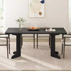 CuisinSmart 71 Dining Table for 6 to 8 People, Modern Dinner Table with Unique Wooden Legs, Rectangle Dining Table