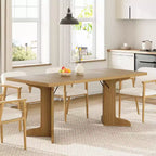 CuisinSmart 71 Dining Table for 6 to 8 People, Modern Dinner Table with Unique Wooden Legs, Rectangle Dining Table