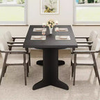CuisinSmart 71 Dining Table for 6 to 8 People, Modern Dinner Table with Unique Wooden Legs, Rectangle Dining Table