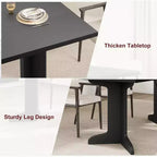 CuisinSmart 71 Dining Table for 6 to 8 People, Modern Dinner Table with Unique Wooden Legs, Rectangle Dining Table