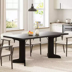 CuisinSmart 71 Dining Table for 6 to 8 People, Modern Dinner Table with Unique Wooden Legs, Rectangle Dining Table
