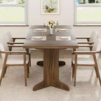 CuisinSmart 71 Dining Table for 6 to 8 People, Modern Dinner Table with Unique Wooden Legs, Rectangle Dining Table