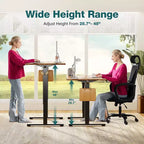 Ergonomic Height Adjustable Electric Standing Desk with T-Shaped Metal Frame and Memory Presets Modern Computer Workstation-47.20x23.60x46.40-Brown