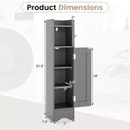 Costway Bathroom Storage Cabinet with Door Toilet Paper Holder Stand for Small Spaces Black/Gray/White