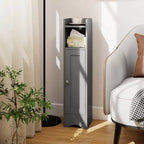 Costway Bathroom Storage Cabinet with Door Toilet Paper Holder Stand for Small Spaces Black/Gray/White