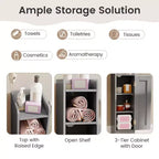 Costway Bathroom Storage Cabinet with Door Toilet Paper Holder Stand for Small Spaces Black/Gray/White