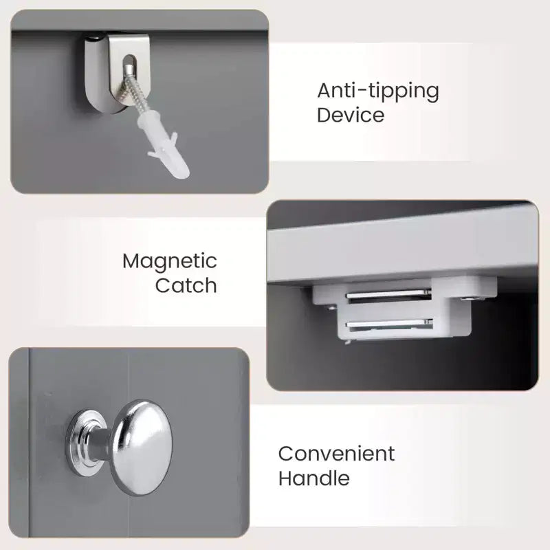 Costway Bathroom Storage Cabinet with Door Toilet Paper Holder Stand for Small Spaces Black/Gray/White