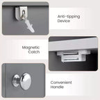 Costway Bathroom Storage Cabinet with Door Toilet Paper Holder Stand for Small Spaces Black/Gray/White