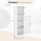 Costway Bathroom Storage Cabinet with Door Toilet Paper Holder Stand for Small Spaces Black/Gray/White
