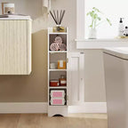 Costway Bathroom Storage Cabinet with Door Toilet Paper Holder Stand for Small Spaces Black/Gray/White
