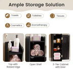 Costway Bathroom Storage Cabinet with Door Toilet Paper Holder Stand for Small Spaces Black/Gray/White