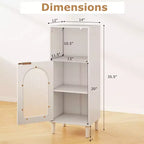 Costway Bathroom Floor Cabinet Wood Side Storage Organizer with Adjustable Shelf White/Black/Gray/Natural