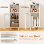Costway Bathroom Floor Cabinet Wood Side Storage Organizer with Adjustable Shelf White/Black/Gray/Natural