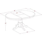 HomeStock Belmont 5Pc Oval 42/60 Inch Dining Table With 18 In Self Storing Butterfly Leaf And Four Wood Seat Chairs