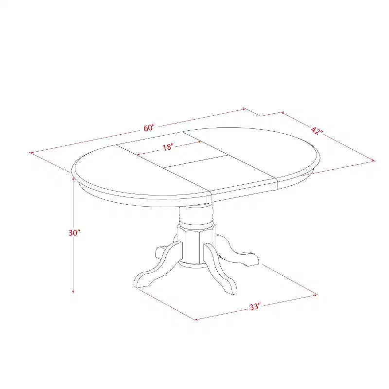 HomeStock Belmont Solid Wood Dining Table Set 7-Piece - 6 Parson Dining chair and Round Table