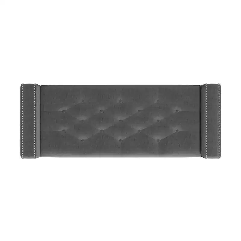 HL Home Furnishings,Square Arm Tufted Storage Ottoman