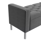 HL Home Furnishings,Square Arm Tufted Storage Ottoman