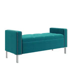 HL Home Furnishings,Square Arm Tufted Storage Ottoman