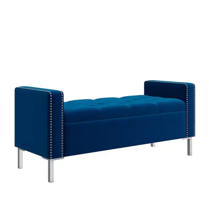 HL Home Furnishings,Square Arm Tufted Storage Ottoman