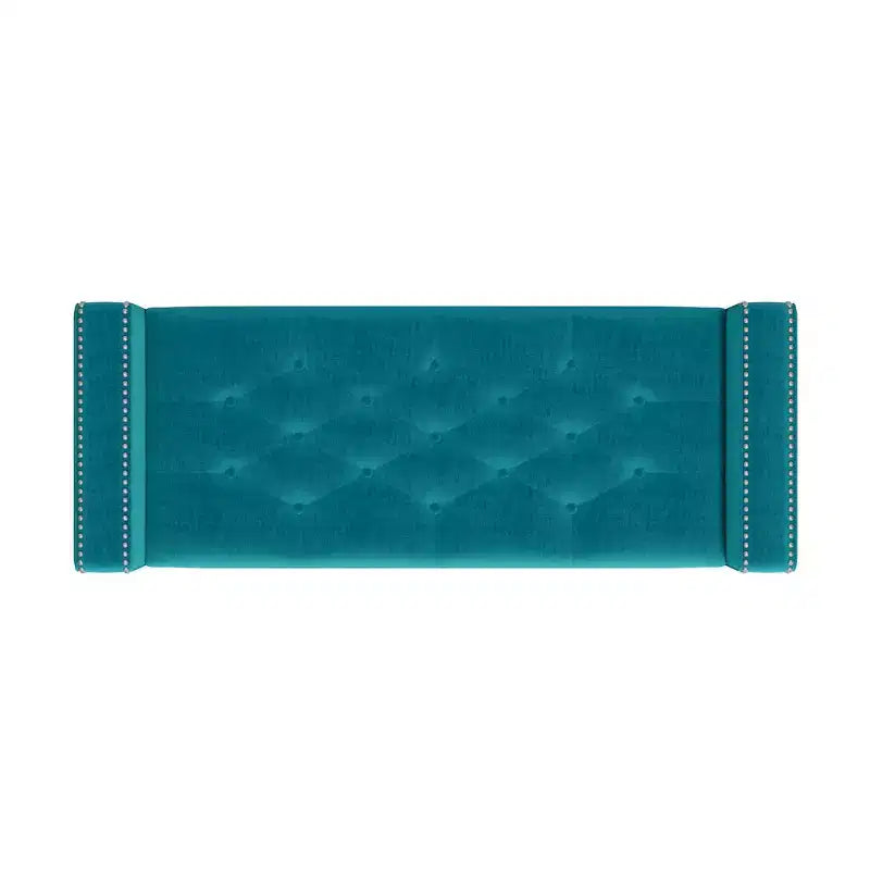 HL Home Furnishings,Square Arm Tufted Storage Ottoman