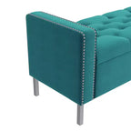 HL Home Furnishings,Square Arm Tufted Storage Ottoman
