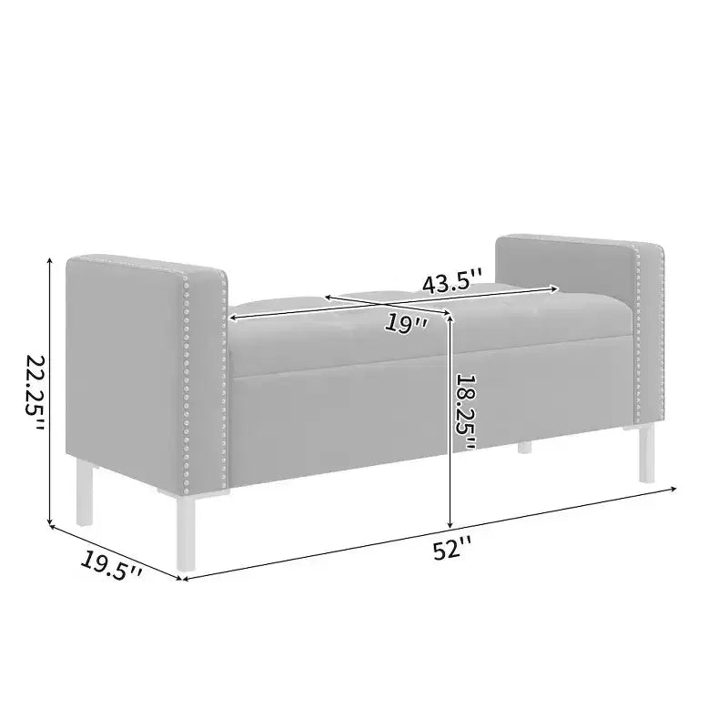 HL Home Furnishings,Square Arm Tufted Storage Ottoman