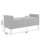 HL Home Furnishings,Square Arm Tufted Storage Ottoman