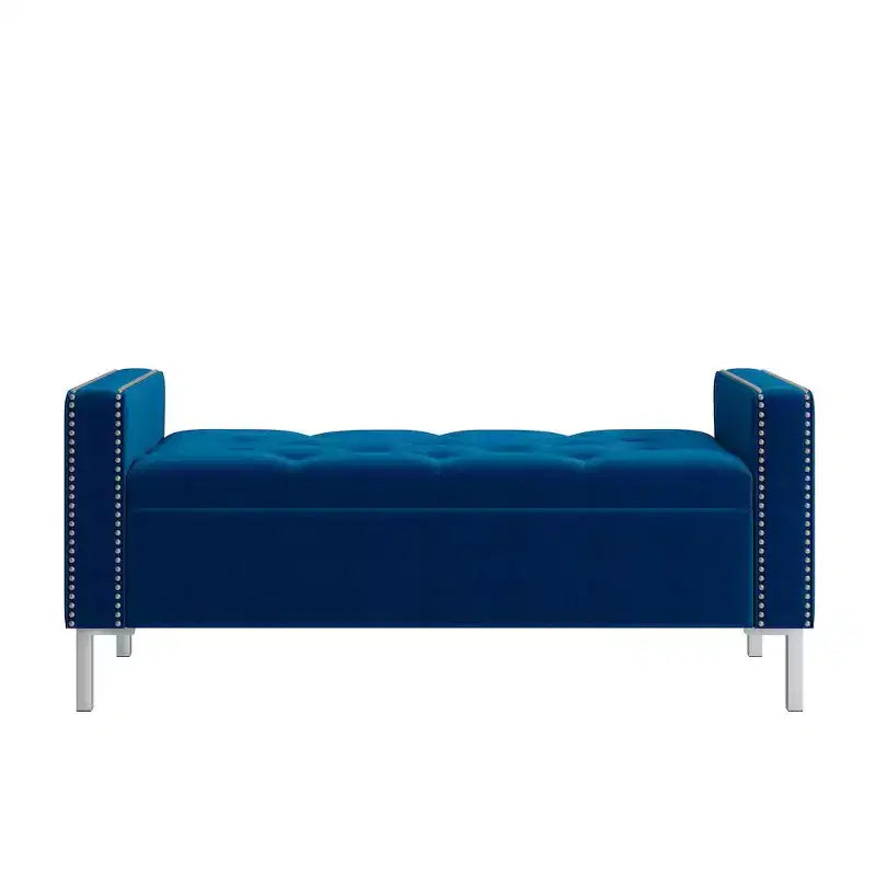 HL Home Furnishings,Square Arm Tufted Storage Ottoman