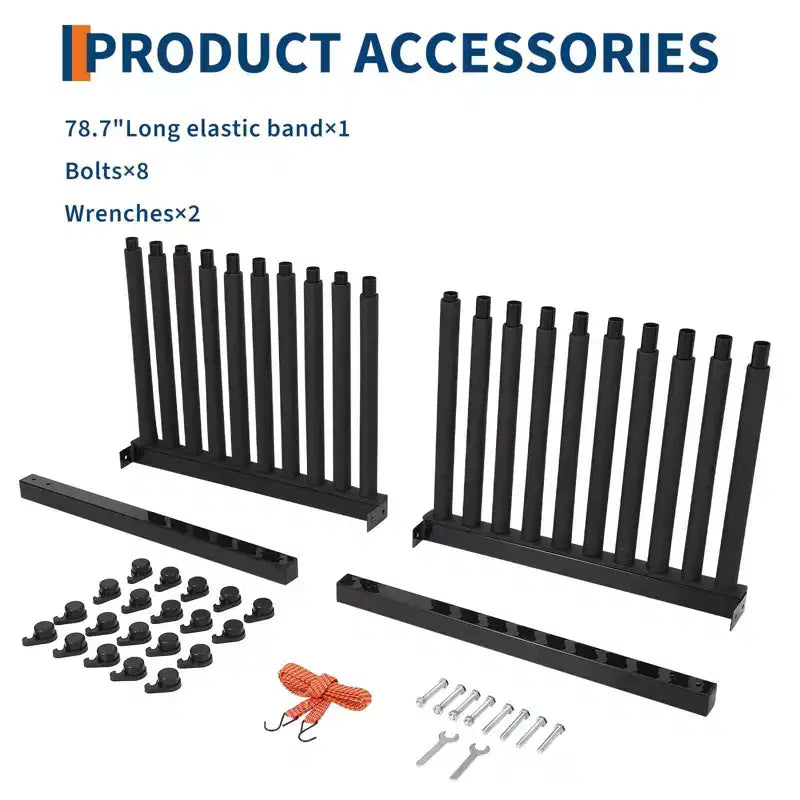 Windshield Rack, 9-Slot Truck Bed Glass Storage Unit - Durable with Non-Slip Locks & Rubber Padding for Transport