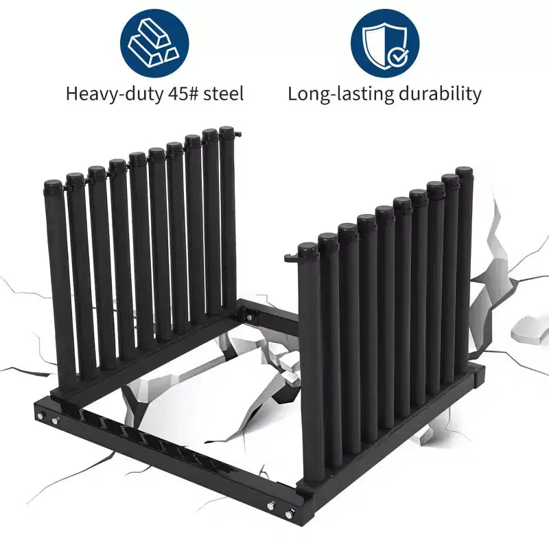 Windshield Rack, 9-Slot Truck Bed Glass Storage Unit - Durable with Non-Slip Locks & Rubber Padding for Transport