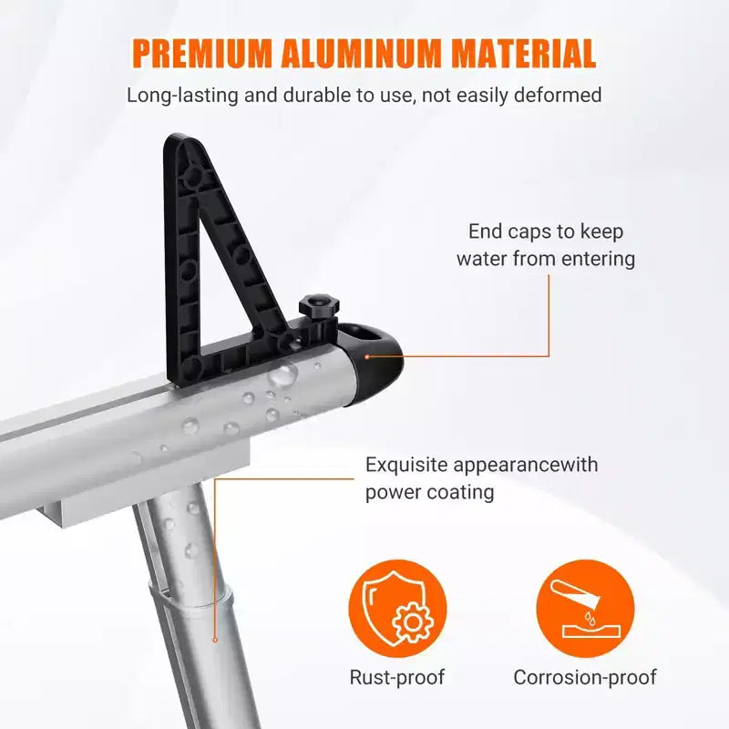 Truck Rack Ladder Rack - 71 Aluminum 800lb Capacity, No-Drill C-Clamps, Universal Fit for Pickup Beds, Powder Coated