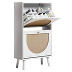 Karl Home 2 Flip Drawers White Particle Board 21.26in. W Shoe Cabinets