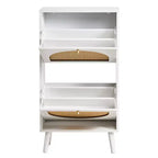 Karl Home 2 Flip Drawers White Particle Board 21.26in. W Shoe Cabinets