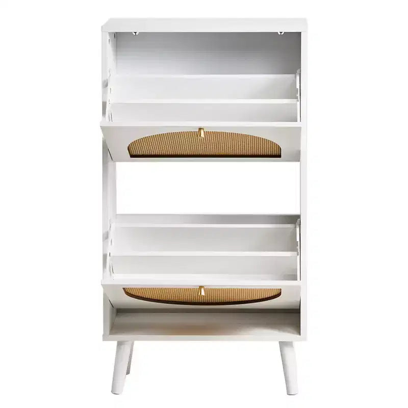 Karl Home 2 Flip Drawers White Particle Board 21.26in. W Shoe Cabinets