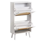 Karl Home 2 Flip Drawers White Particle Board 21.26in. W Shoe Cabinets