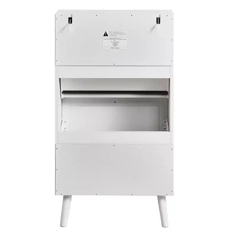 Karl Home 2 Flip Drawers White Particle Board 21.26in. W Shoe Cabinets