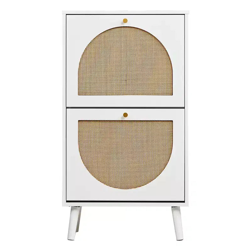 Karl Home 2 Flip Drawers White Particle Board 21.26in. W Shoe Cabinets